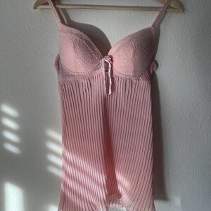 Elegant Pink Lace Bustier Cami